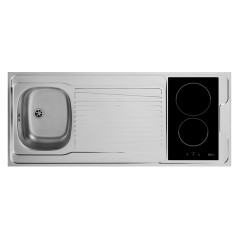 Kitchenette 140cm domino induction meuble 2 portes frigo 4*