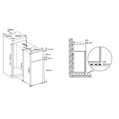 Réfrigérateur f 4* intégrable 2 portes 205l