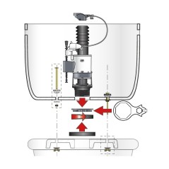 Mecanisme de chasse d'eau a double poussoir Wirquin