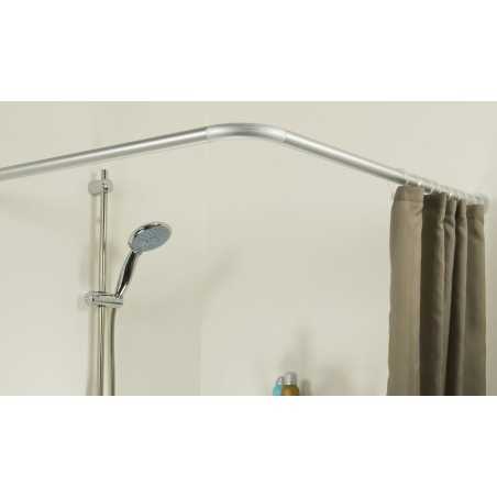 Barre porte rideaux de douche droite 800mm epoxy blanc