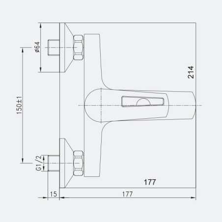 Mitigeur bain/douche chrome cartouche ceramique 35mm