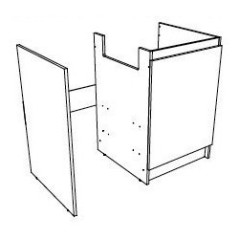 Meuble cuisinette 90x60 cm niche 48/50 larg 90 1 porte