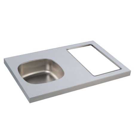 Dessus évier cuisinette 1 cuve l90 cm emplacement domino