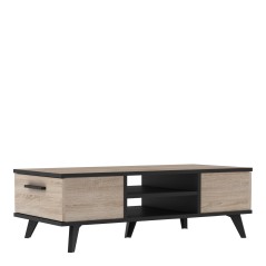 TABLE BASSE RECTANGULAIRE CHENE & NOIR MEZWAYNETB pour Table basse ...