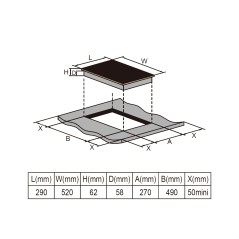 Domino 2 zones induction 3600W