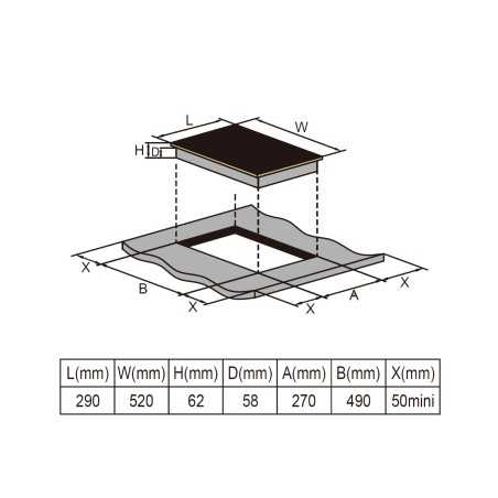 Domino 2 zones induction 3600W