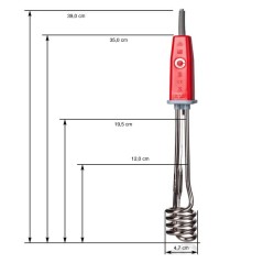 Thermoplongeur 1000W rearmable avec coupe circuit automatique