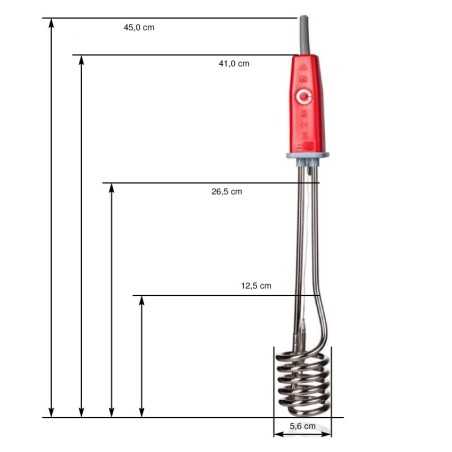 Thermoplongeur 2000W rearmable avec coupe circuit automatique