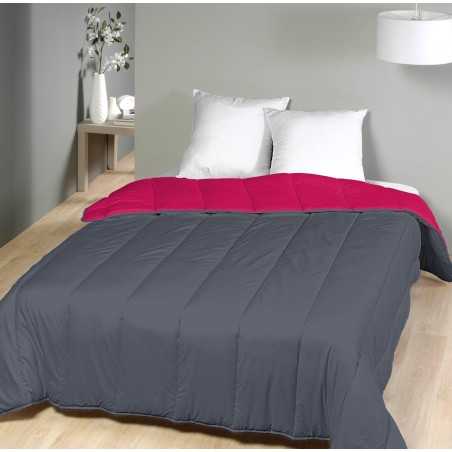 COUETTE 1 P BICOLORE 140 X 200 CM ROSE/GRIS