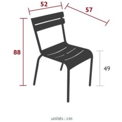 Chaise metallique int/ext - luxembourg - fermob