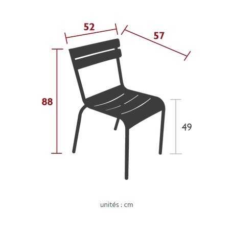 Chaise metallique int/ext - luxembourg - fermob