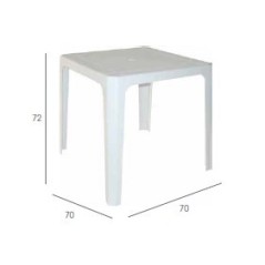 Table monobloc plastique 4 pieds 70x70cm