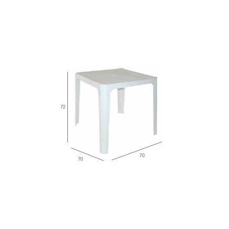 Table monobloc plastique 4 pieds 70x70cm