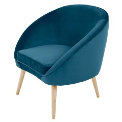 Fauteuil pieds bois style scandinave