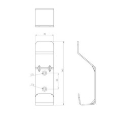 Patere en metal - 1 double tete