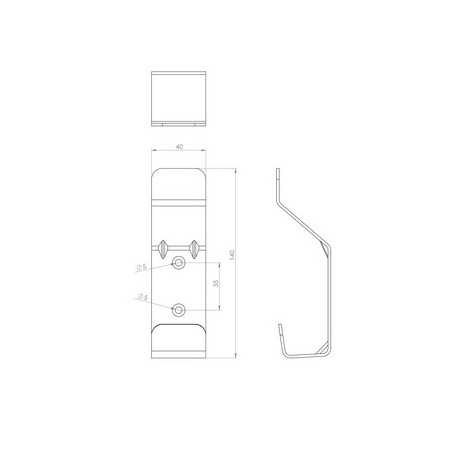 Patere en metal - 1 double tete