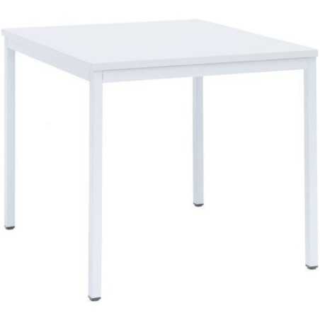 ARTEMIS TABLE CARREE 80*80 PLATEAU BLANC PIETEMENT BLANC