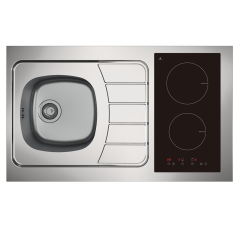 Evier inox reversible 1 cuve 100 cm domino induction