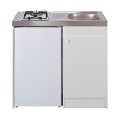 Kitchenette evier inox reversible 1 cuve 100cm domino gaz meuble 1 ...