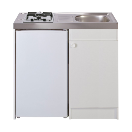 Kitchenette 100cm domino gaz meuble 1 porte frigo