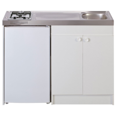 KITCHENETTE EVIER INOX REVERSIBLE 1 CUVE 1 DOMINO GAZ MEUBLE 2 PORT...