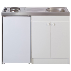 Kitchenette 120cm domino électrique meuble 2 portes frigo