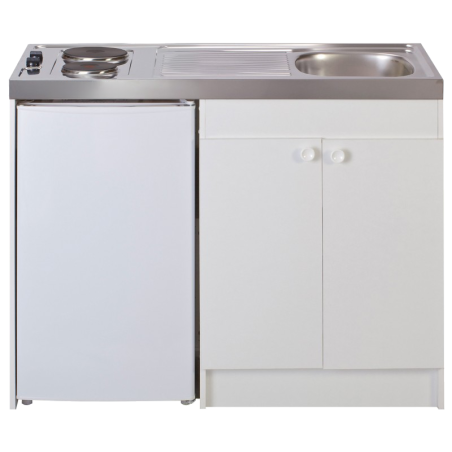 Kitchenette 120cm domino électrique meuble 2 portes frigo