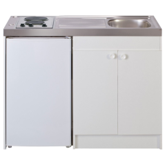 Kitchenette 120cm domino électrique minuterie meuble 2 portes frigo