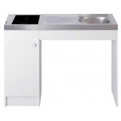 Kitchenette domino vitrocéramique largeur 120 cm sans réfrigérateur